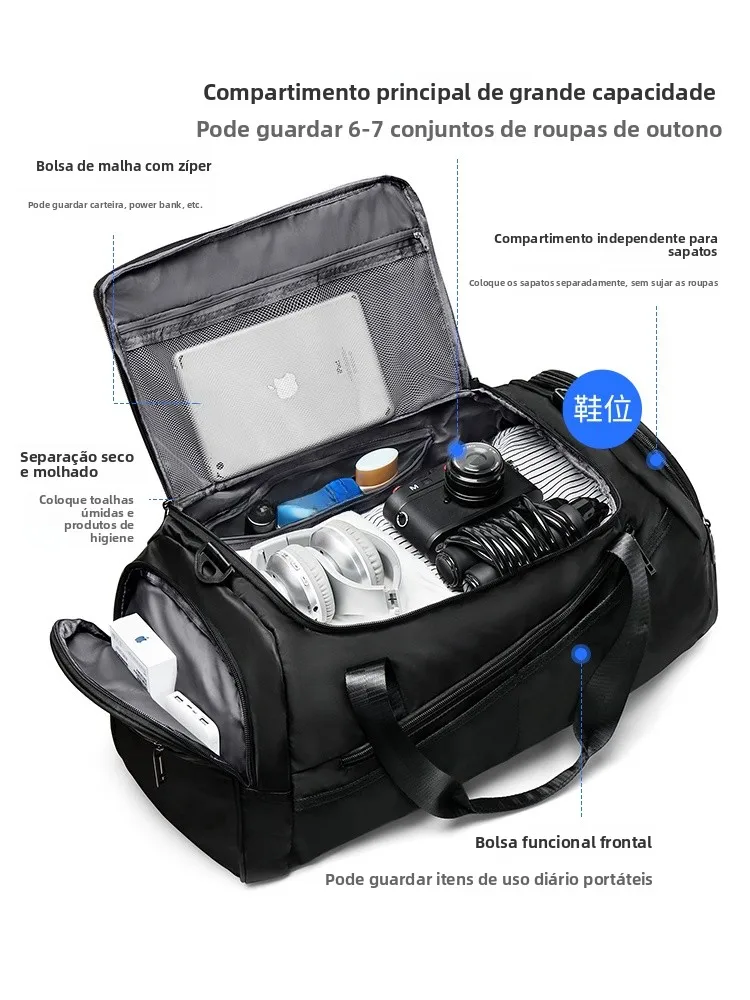large-capacity-crossbody-travel-bag-men's-fitness-bag-wet-and-dry-separation-handheld-short-trip-luggage-bag-new-model