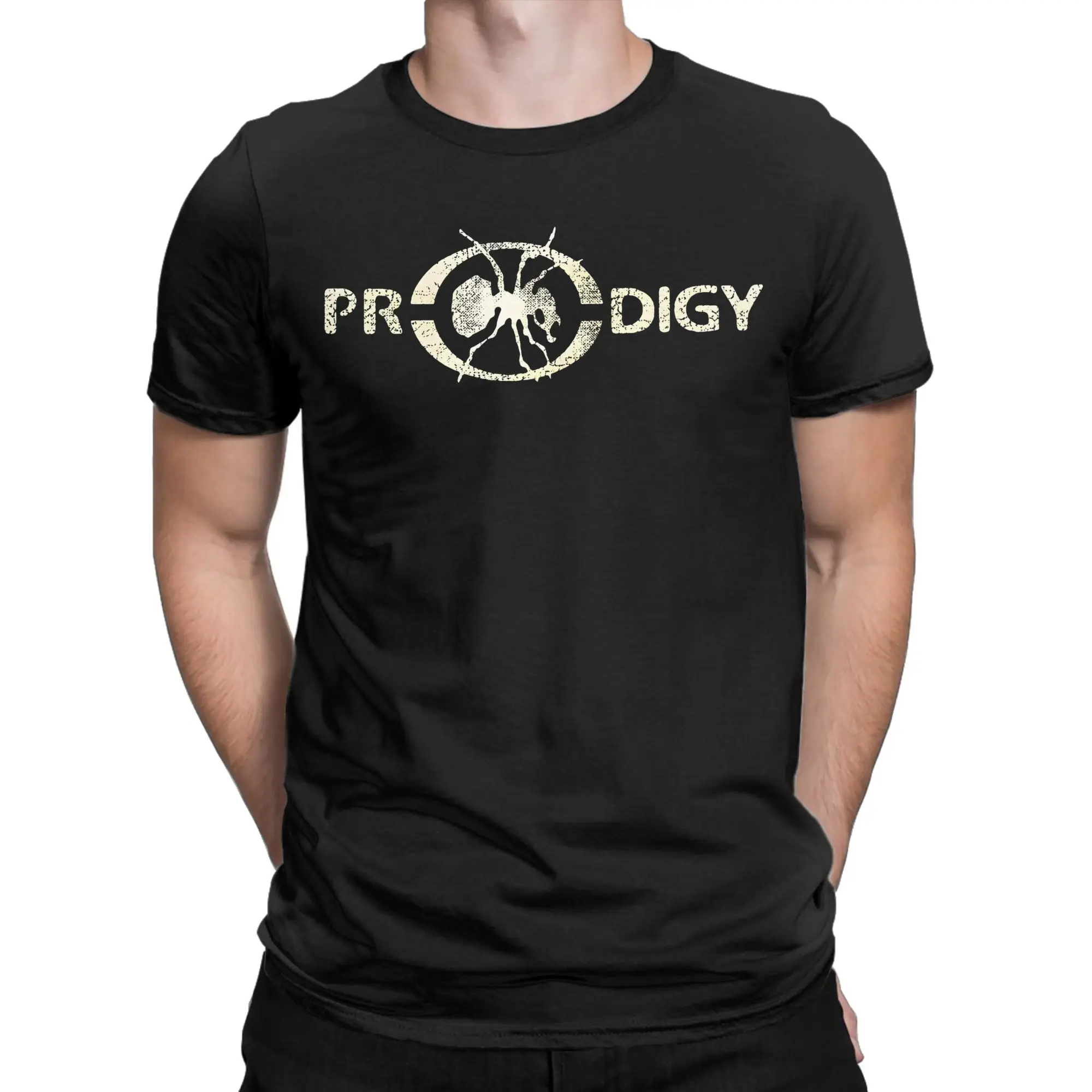 The Prodigy English Electronic Music Band Men's T Shirt  Crazy Tees Short Sleeve Round Neck T-Shirt 100% Cotton Summer Tops