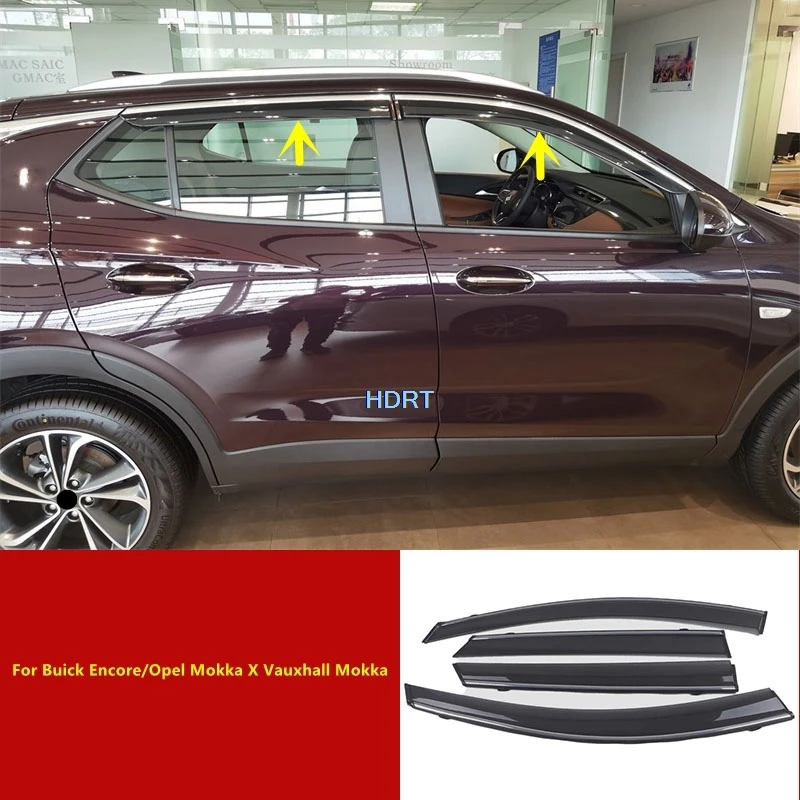 Car Side Window Visor Awning Sun Rain Shelter Deflector Weather Shield Cover For Buick Encore/Opel Mokka X Vauxhall Mokka 2013 +