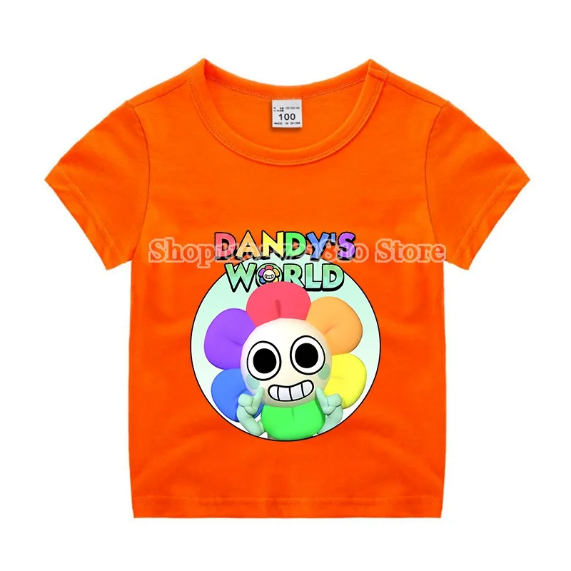 Dandys World T-Shirt  Anime Cartoon Shirts Kids Summer Round Neck Leisure Short Sleeve Boys Girls Multi-color Tops Birthday Gift