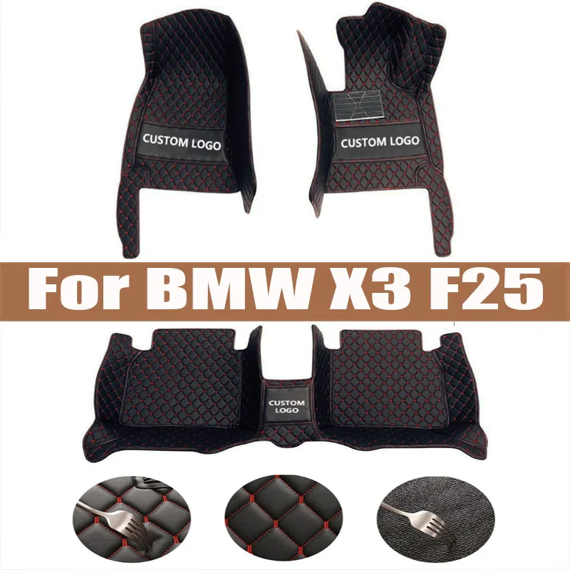 

Car Floor Mats For BMW X3 F25 MK2 2011~2014 Leather Luxury Mat Protective Pad Rug Covers Carpet Car Accessories Interior Parts