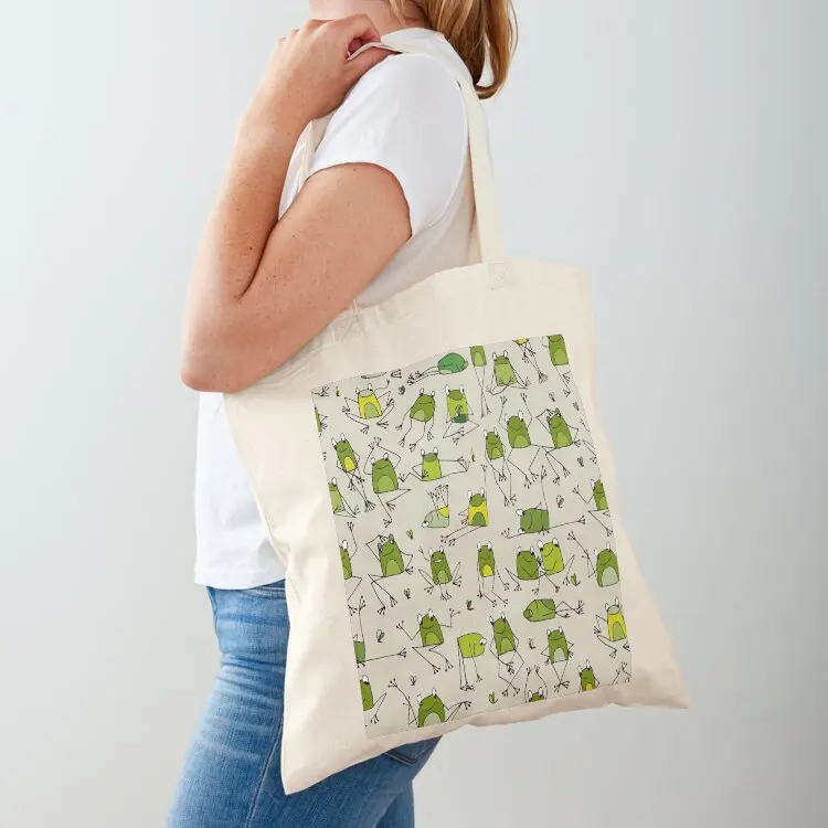 

Funny frogs Tote Bag Canvas stote bag shopping trolley bag the tote Woman shopper