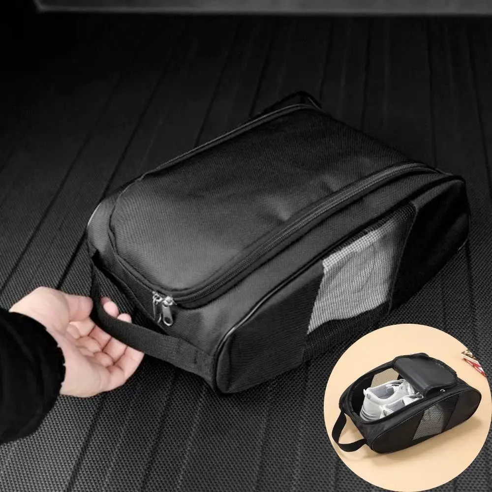 

1 шт., черные сумки для обуви, ткань Оксфорд, дорожная сумка для хранения обуви, водонепроницаемая сумка для баскетбольной футбольной обуви, портативная деловая сумка-тапочка