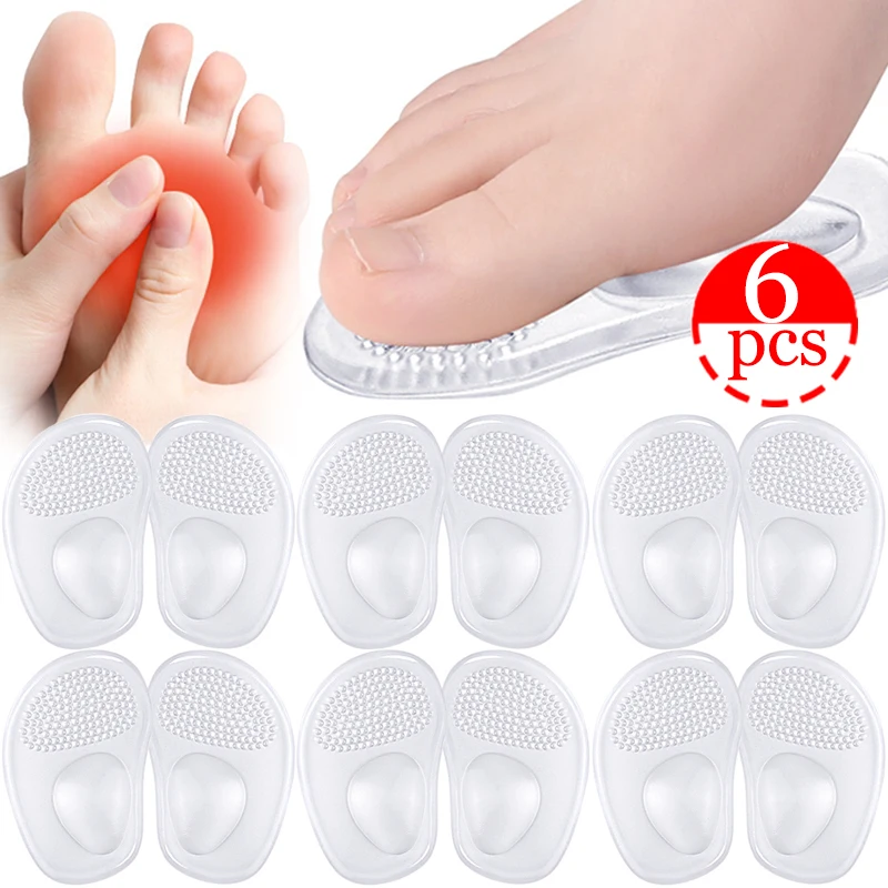 

2-4Pcs Front Foot Center Inserts for Women Arch Massage Point Self-adhesive High Heels Non-slip Anti-wear Pads Half Shoes Insole