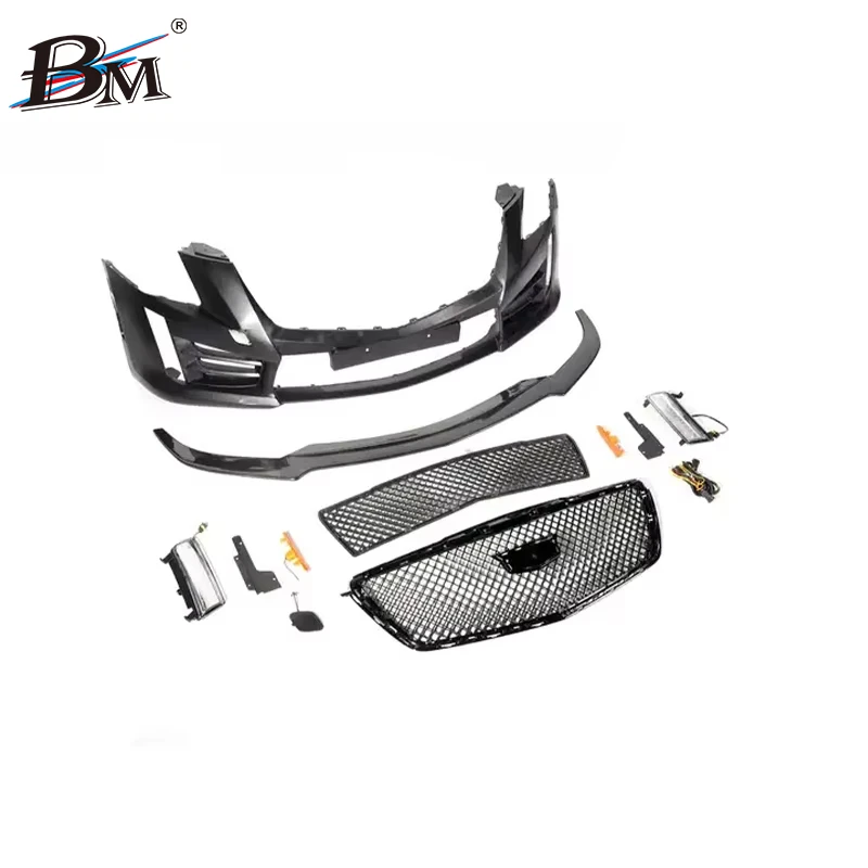 

BM PP Plastic Front Bumper Assembly Front Lip Grille Body Kit For Cadillac ATS Upgrade V Style Bodykit 2013-2019