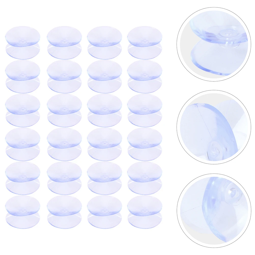 

24pcs Non-slip Mat Double-sided Suction Silicone Suckers Transparent No Hooks Table Spacers Cushion Holders Glass Surface