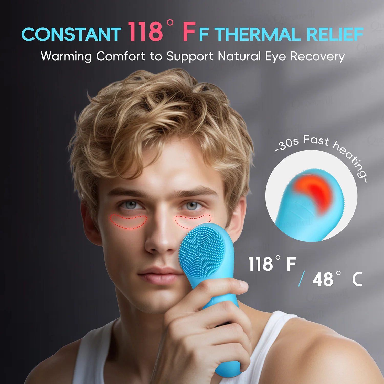 Spazzola elettrica per la pulizia del viso sonica con spazzola per la pulizia del viso riscaldante per la pulizia profonda Scrubber in silicone ultra igienico unisex