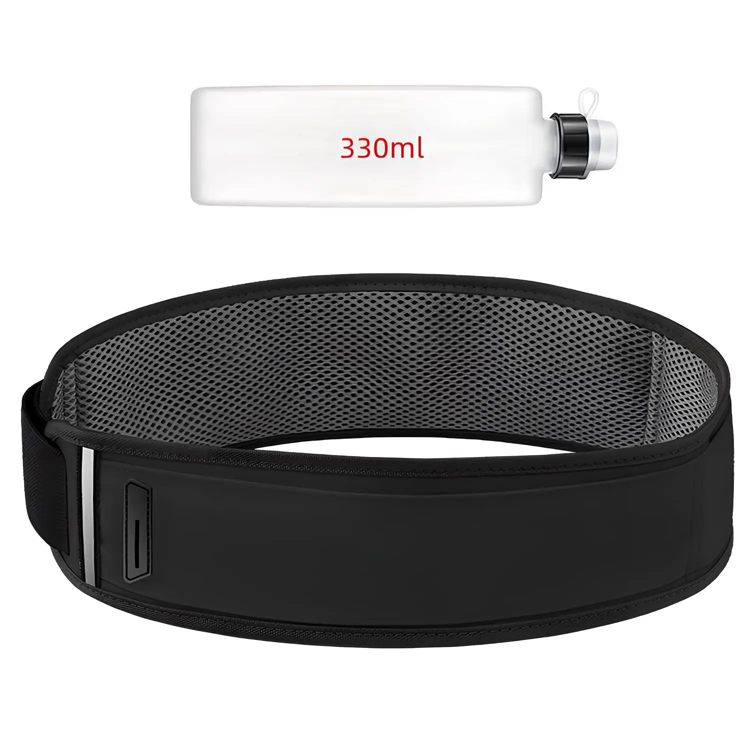 

Unisex Running Belt with 330ml Water Bottle Pocket - Adjustable Waterproof Sweatproof with Reflective Strips for Running Hiking