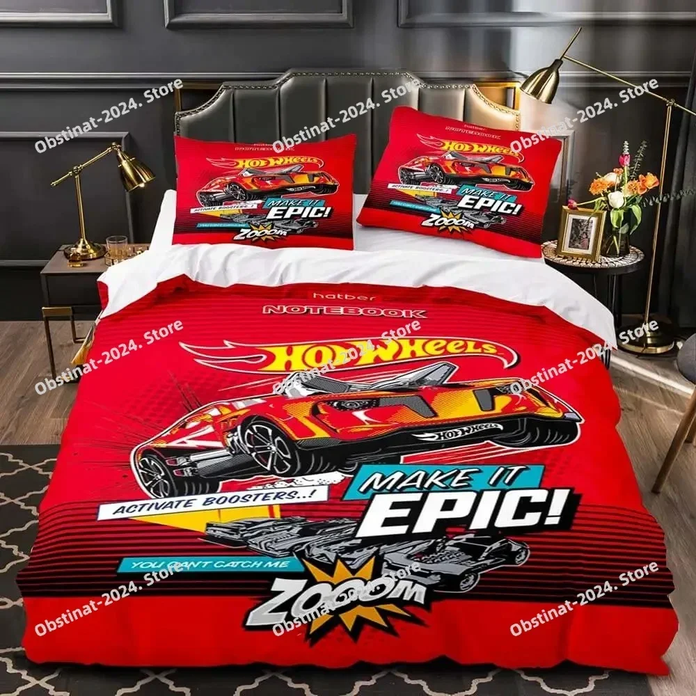 Monster Truck Hot Wheel Bedding Set Printed Bed Set With Pillowcase Bed Duvet Cover Soft Single Double Queen Super King Size