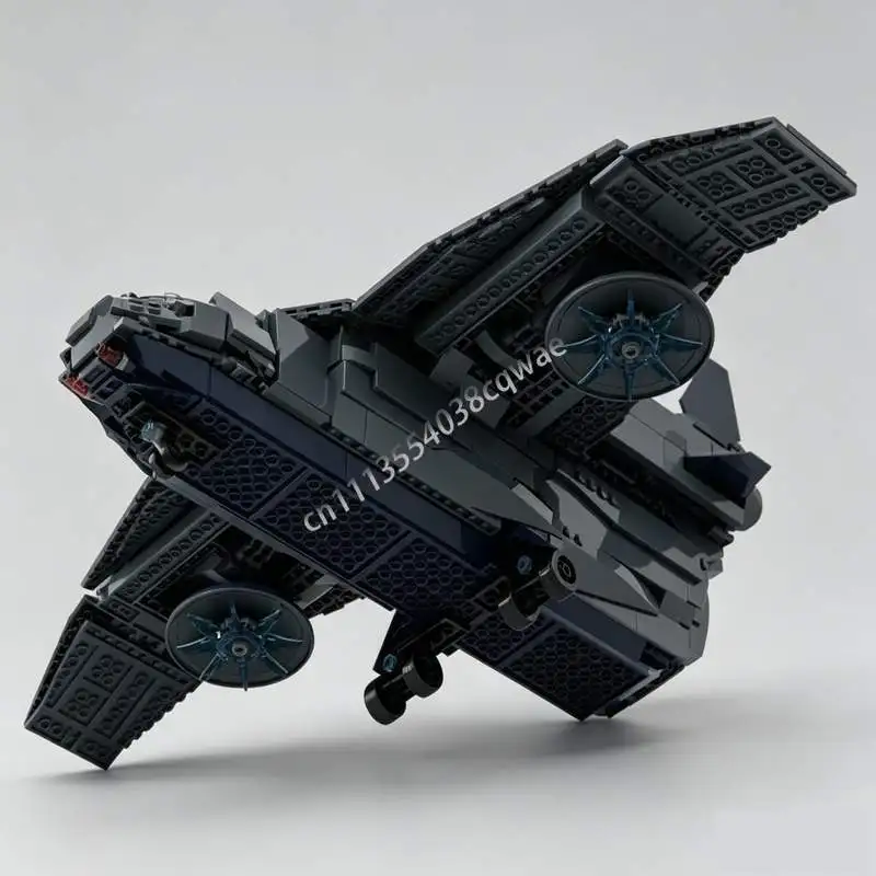 1436 Parts Sci Fi Advanced Jet Aircraft Building Blocks MOC Model DIY Creative Assembly Educational Toy Gift Collection Display