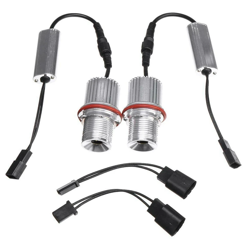 2Pcs 45W White Led Car Angel Eyes LED Marker HALO Ring Light Bulb Headlight Bulb for -BMW E39 E53 E60 E61