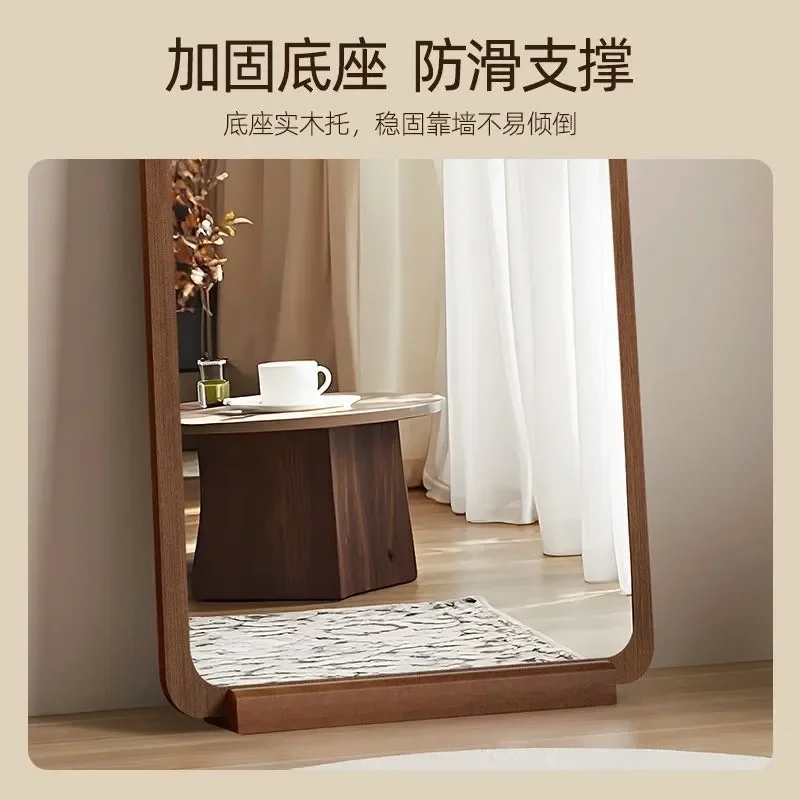 Arched Floor to Ceiling Full Length Mirror with Base Anti Explosion Medium Antique Style for Household Bedroom
