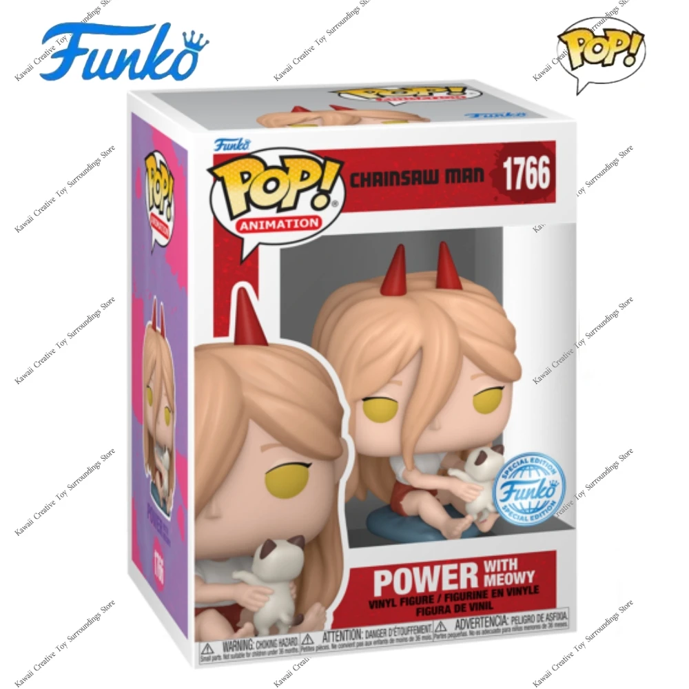 Poder con Meowy 1766 Anime Motosierra Hombre Funko Pop! Figuras Edición limitada Figura de 3,45 pulgadas Recoger Decoración Modelo Juguete Regalo