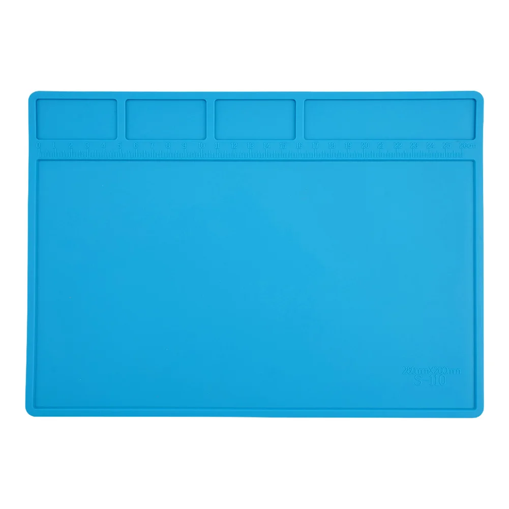 Heat Resistant Silicone S110 Soldering Mat with Anti Static Protection and Workspace for Soldering Iron and Small Electronics