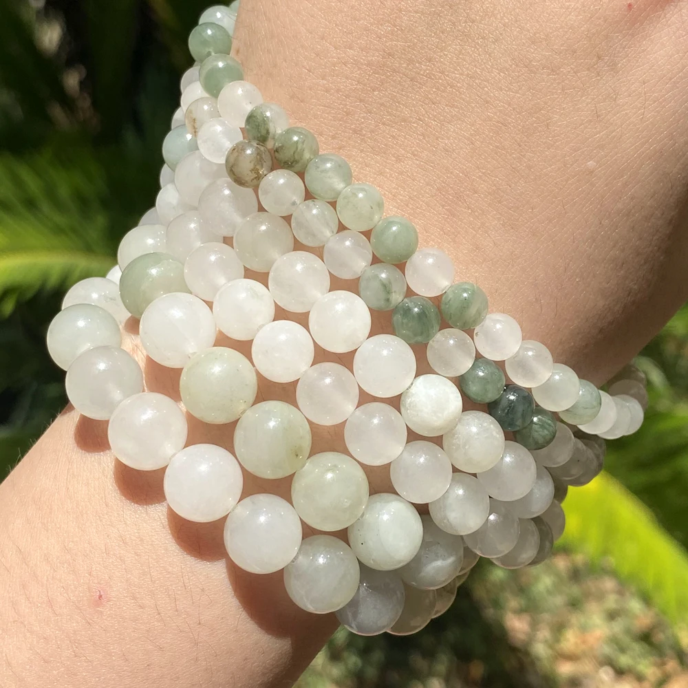 Natural Tianshan Jades Stone Beads Round Loose Spacer Beads For Jewelry Making 6/8/10mm DIY Bracelet Handmade