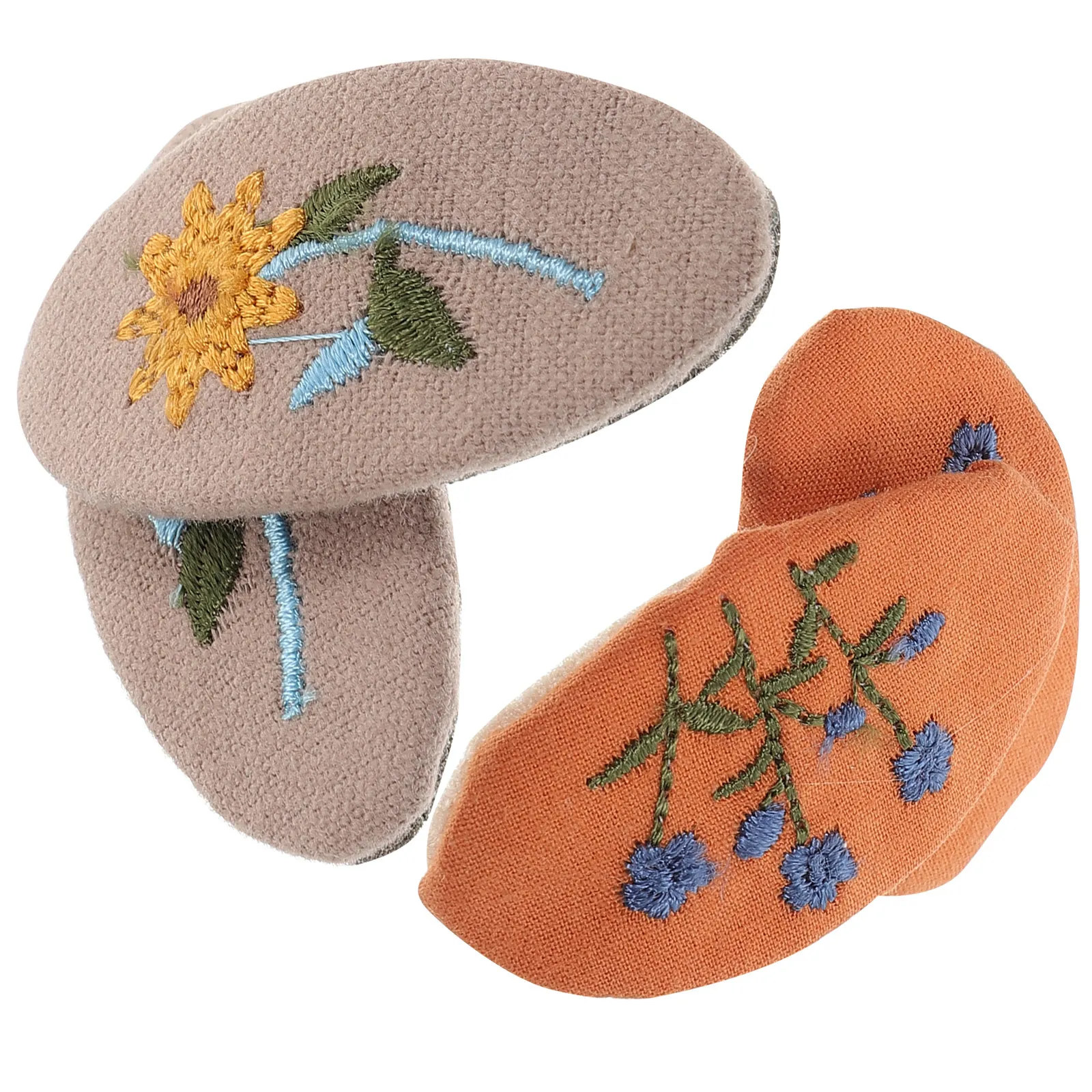 2Pairs Sweet Fashionable Snap Hair Clips Vintage Fabric Flower Barrettes Hair Accessories for Women Girls Headbands Hats Bags