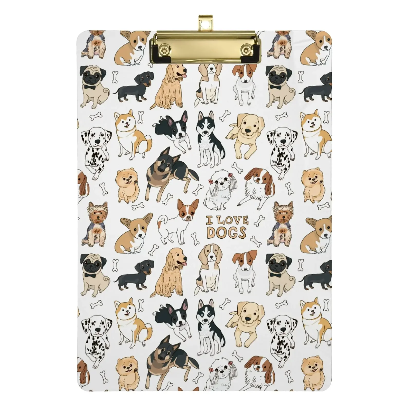 Puppy Dogs Acrylic Clipboard A4 Letter Size Clipboards for Student Teacher Officemate Low Profile Clip Standard Size Pet Pattern