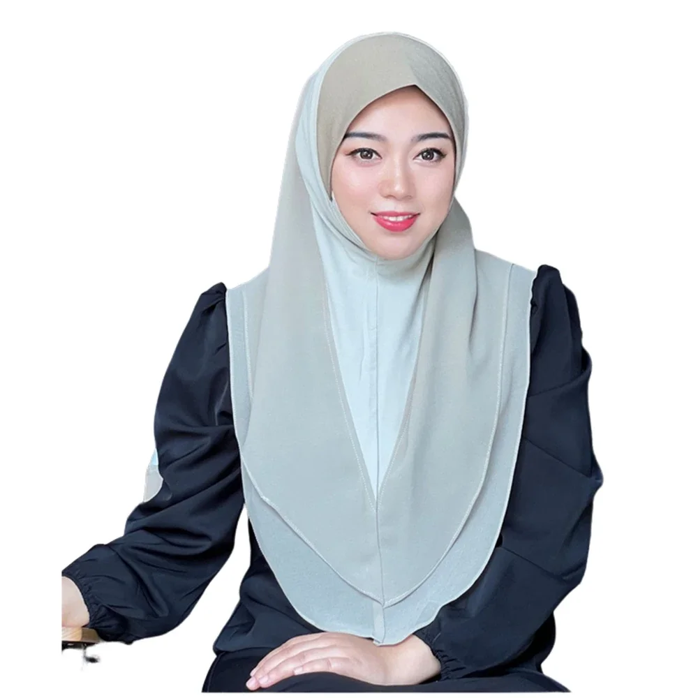 

Flower Embroidery Muslim Instant Hijab Women One Piece Amira Chemo Cap Islamic Scarf Cover Turban Headband Shawl Headscarf wrap