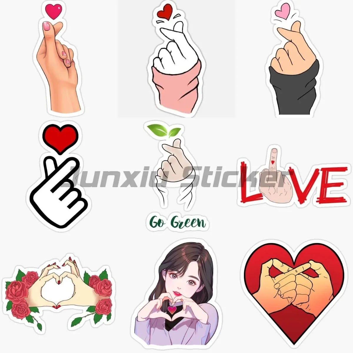 

Creative Personality Heart Gesture Love Stickers Laptop Truck Car Motorcycle Window Book Decoration Decals Customizable