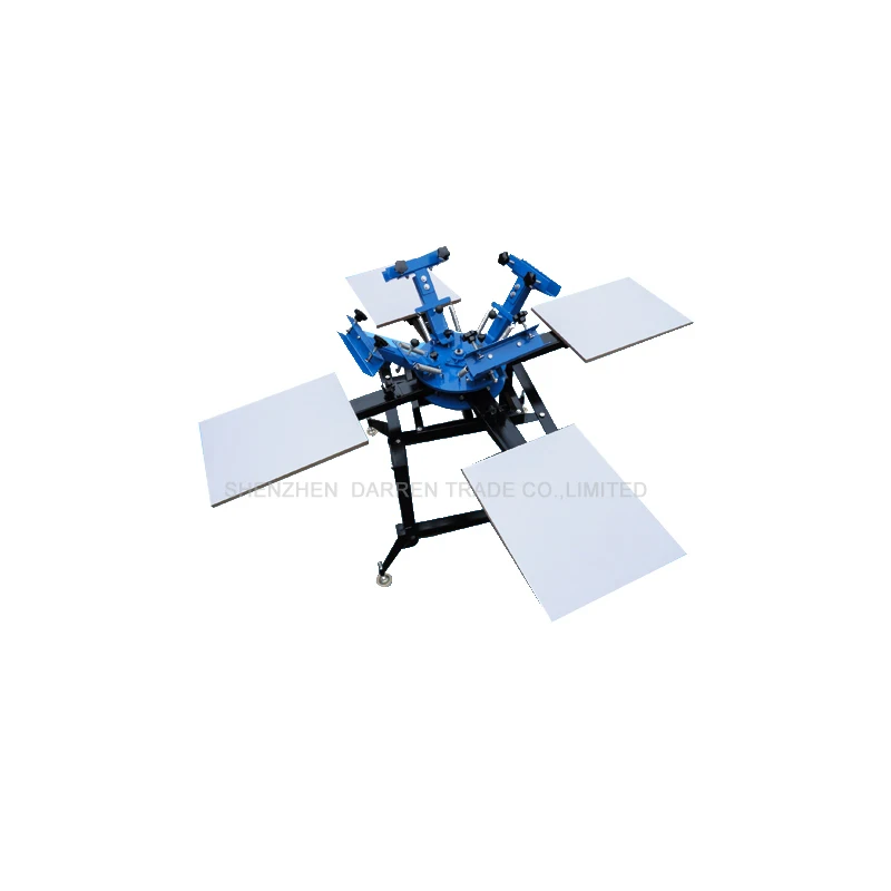 La macchina serigrafica per magliette da 1 set a 4 colori e 4 stazioni viene fornita con base di buona qualità