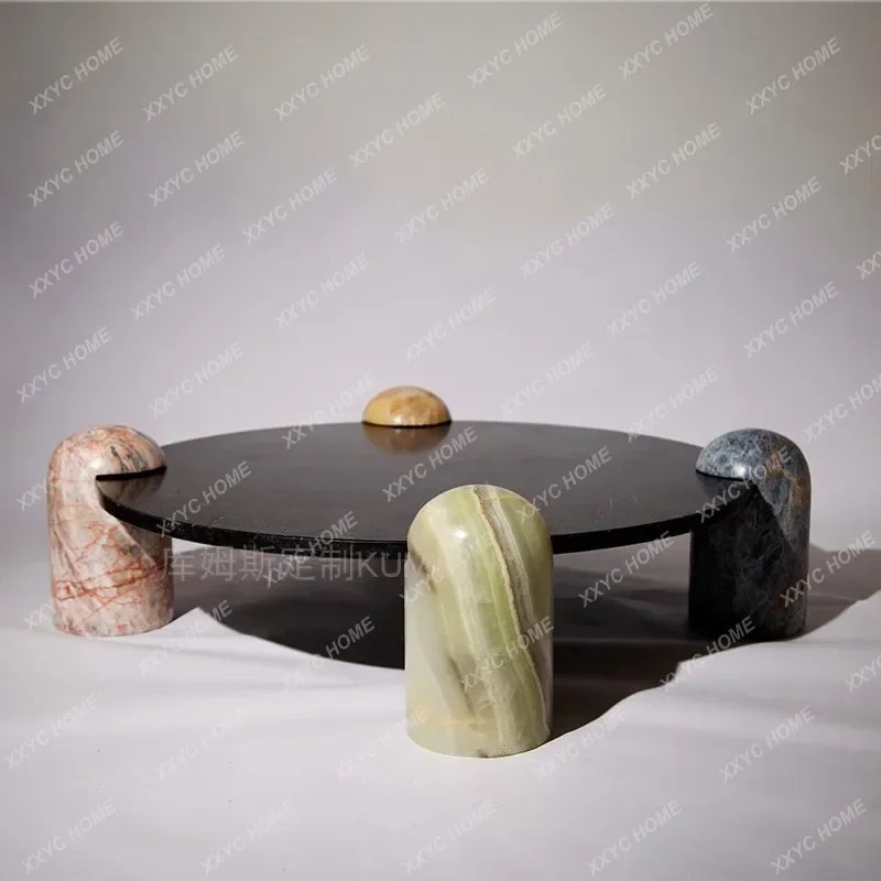 Natural marble coffee table  living room home light luxury marble design personalized coffee tableH