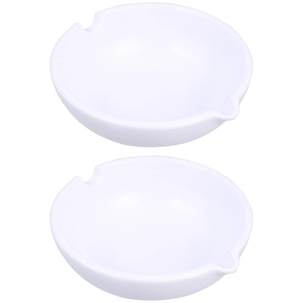 1 Set 2pcs Imitation Pottery Porcelain Multifunctional Ink Dishes Bowls (White) Simulation Porcelain Ink Dish