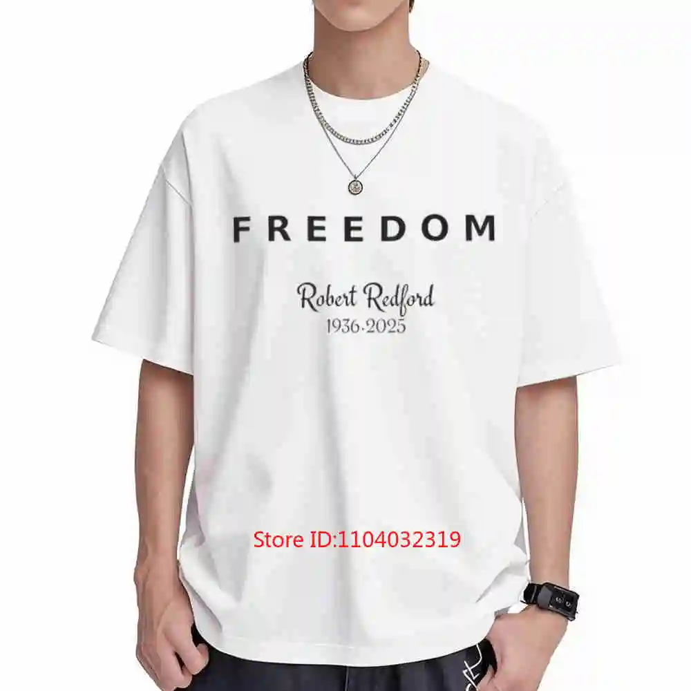 Robert Redford Freedom Actor Portrait Rip Short Sleeve Tee 100% Cotton T-Shirt
