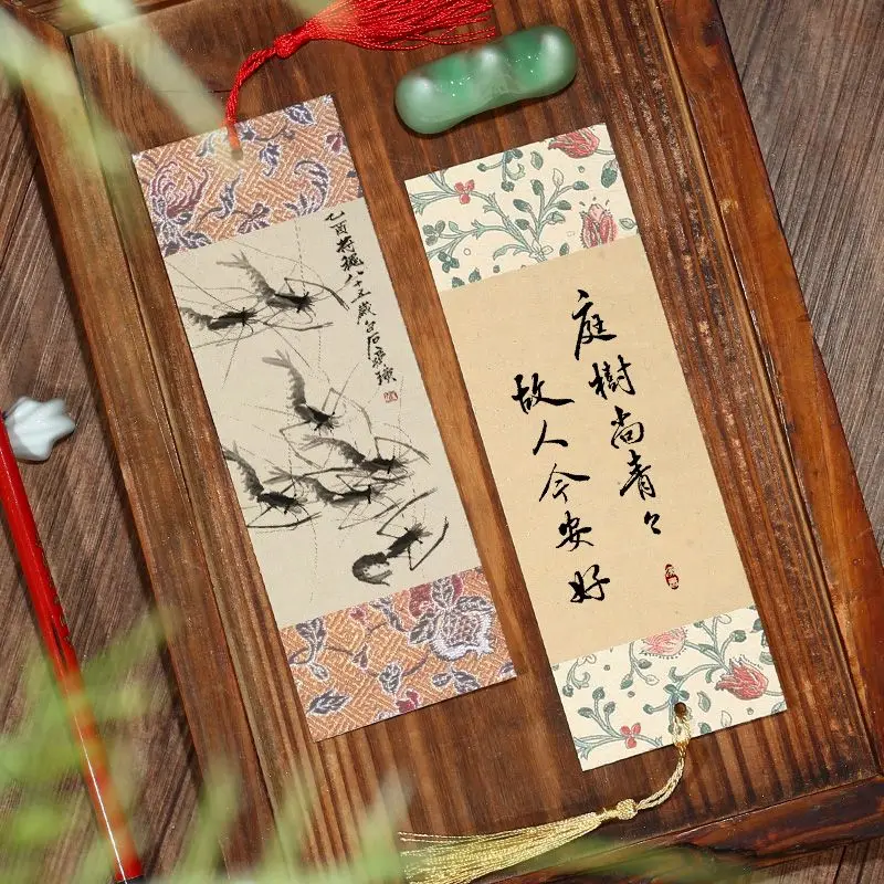 High definition micro spray batik bookmark paper, antique style, one stroke paper, creative color rice paper card