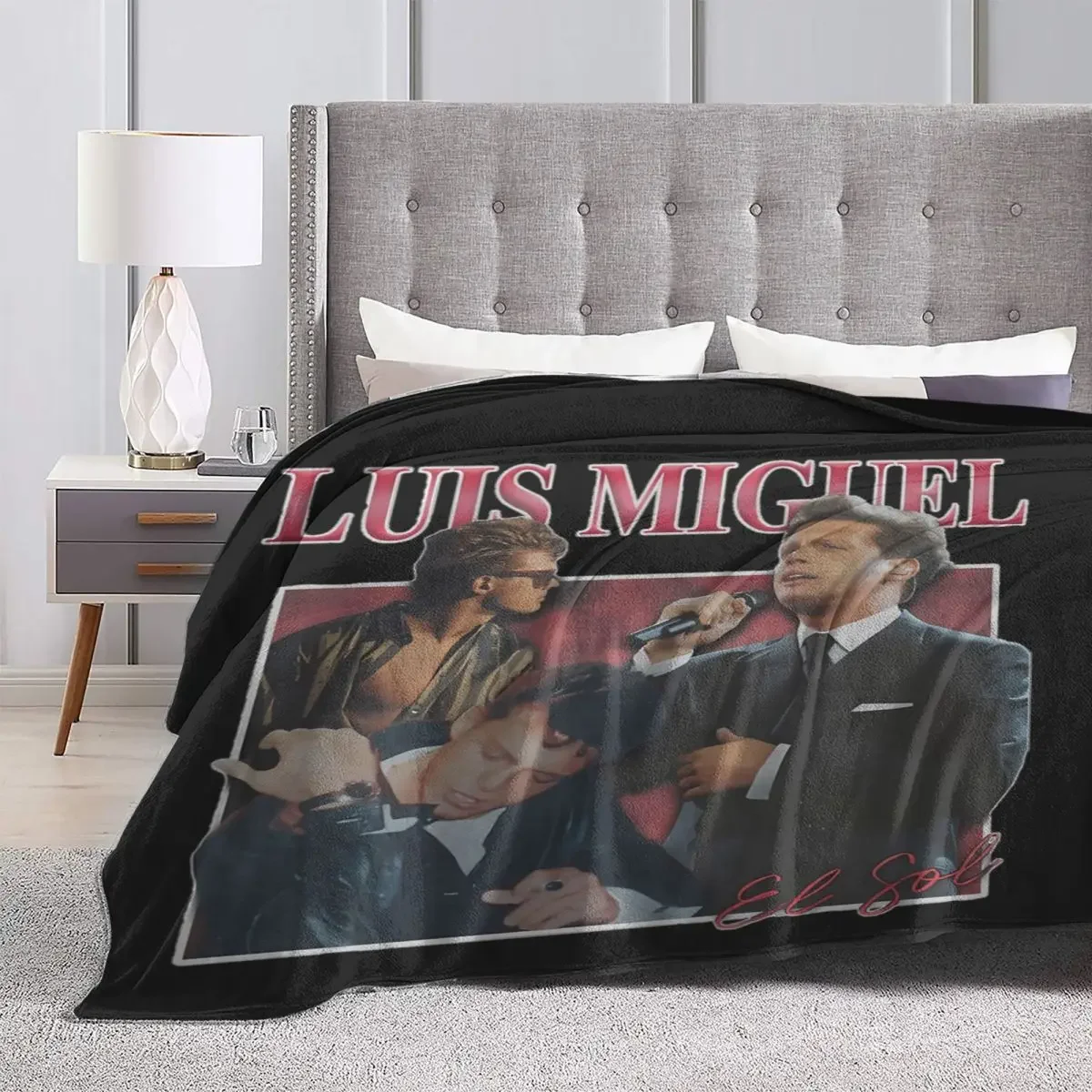 L-Luis Miguel coperte Super morbide musica cantante Picnic coperta invernale Design carino copriletto in flanella copridivano