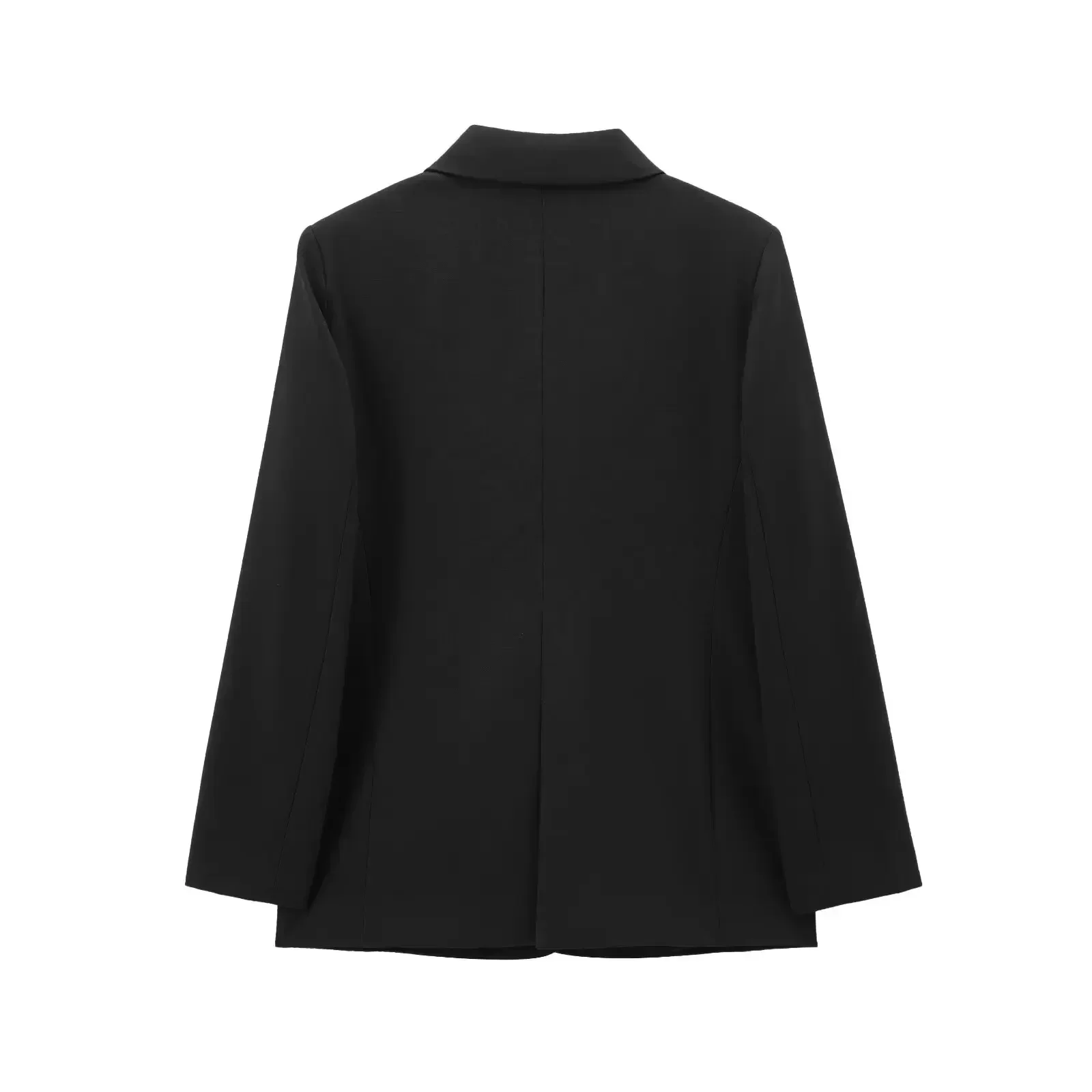 Cappotto da donna con risvolto stile basic allentato con decorazione ribaltabile di nuova moda 2024 cappotto da donna chic top retrò a maniche lunghe con bottoni