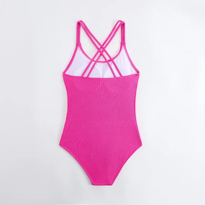 Costume da bagno intero per ragazze rosa 8-12 anni Costume da bagno per bambini Costumi da bagno per bambini adolescenti 2025 Costumi da bagno carini a costine Body da spiaggia