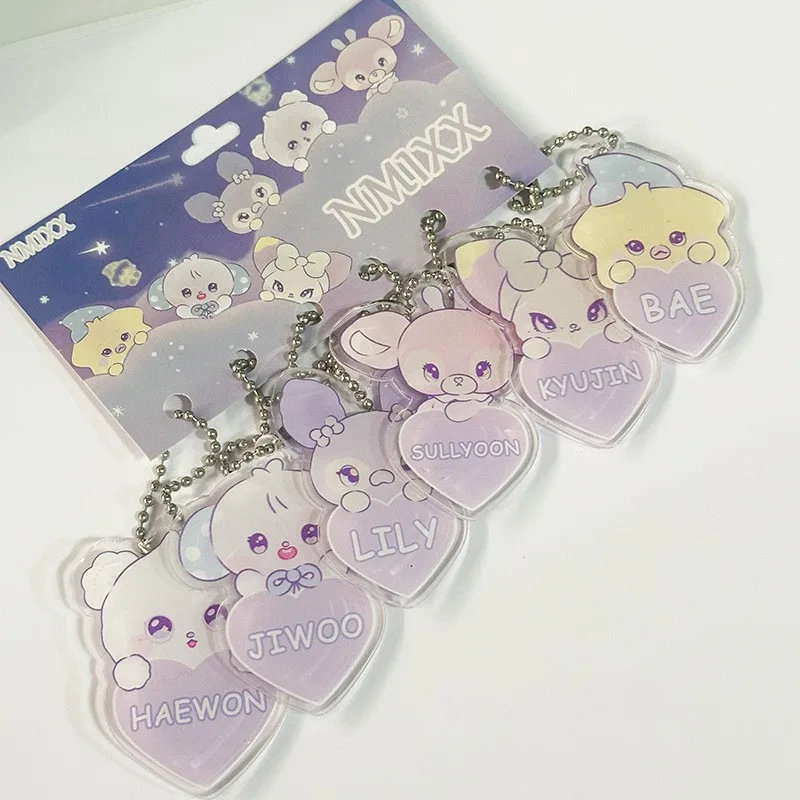 Idol Girl NMIXX New Style Cartoon Nameplate Acrylic Keychain Backpack Ornament LILY HAEWON SULLYOON BAE JIWOO KYUJIN Fans Gifts