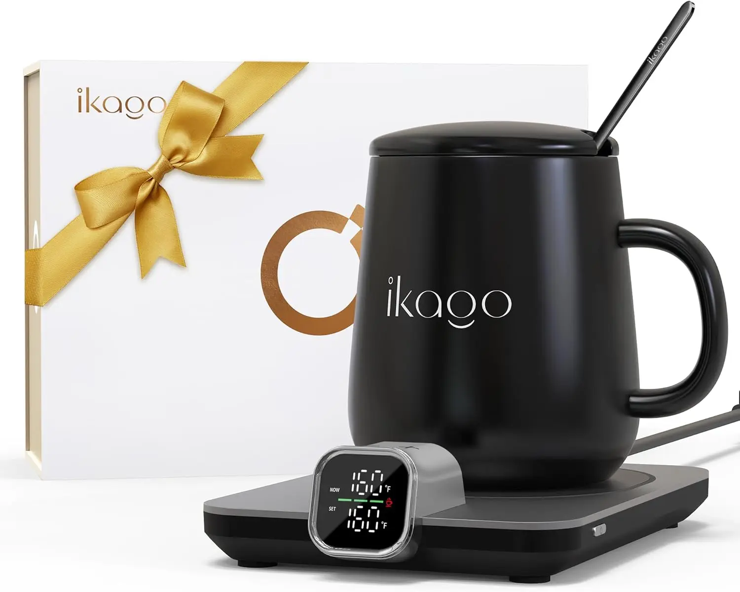 

Smart Heated Mug Warmer Set with Temperature Control, Auto Shut Off & Digital Display, 15oz Ceramic Mug Gift