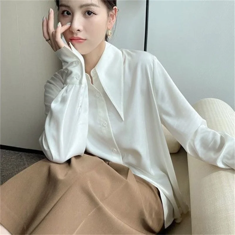 Woman Spring Autumn Style Blouses Shirts Lady Casual Long Sleeve Peter Pan Collar Blusas Tops DF4848