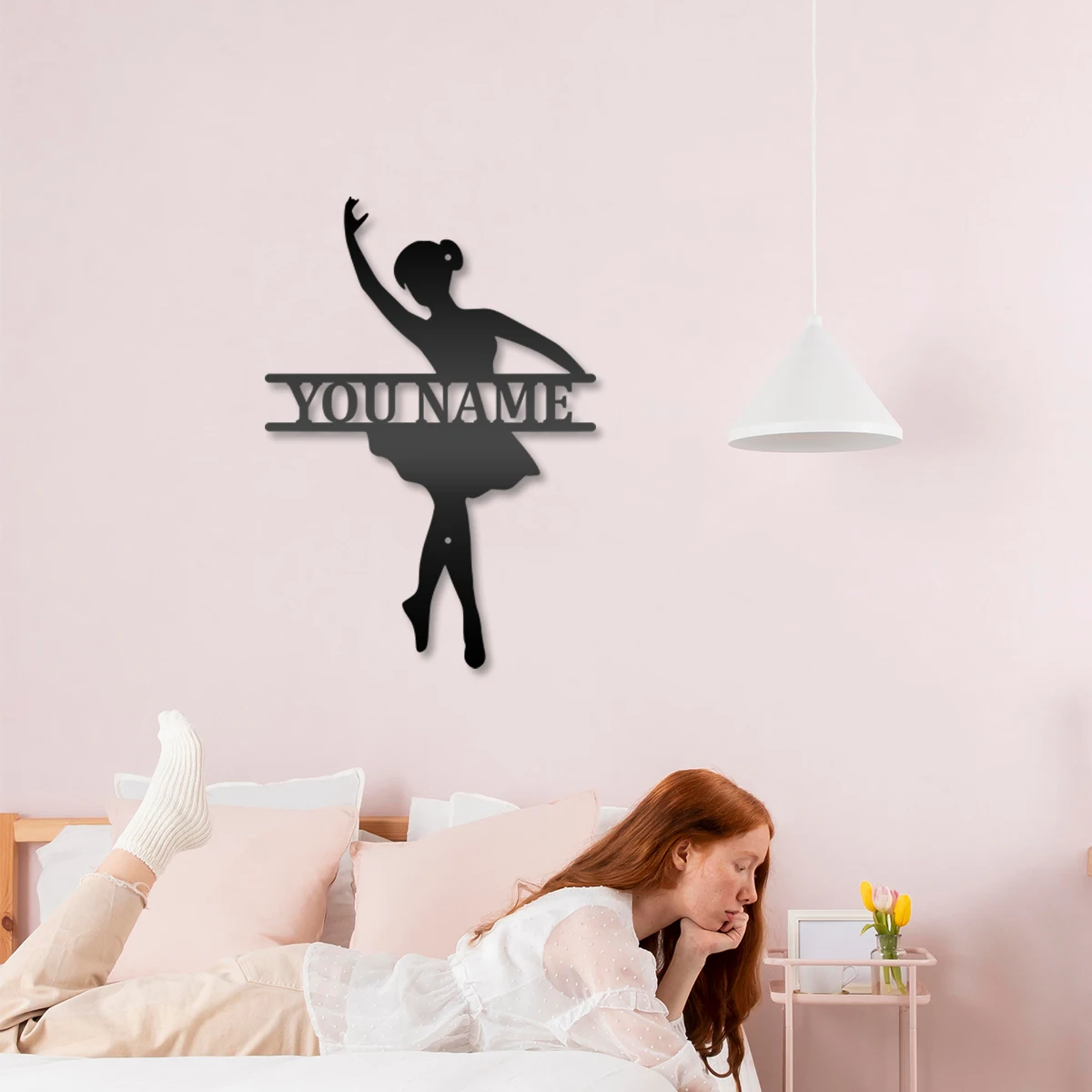 

1pc beauty dancer Customized Name Metal Wall Signs Tin Wall Plaque For Kids Rooms Diy Home Decoration