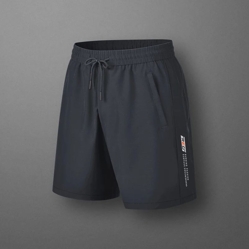 Short de sport élastique pour hommes, lettre imprimée, vêtements décontractés, taille haute, tout match, genou, mode, été, nouveau, 2024