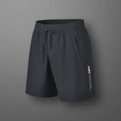 Pantalones cortos deportivos con estampado de letras para hombre, ropa informal, elástica, holgada, de cintura alta, combina con todo, 2024