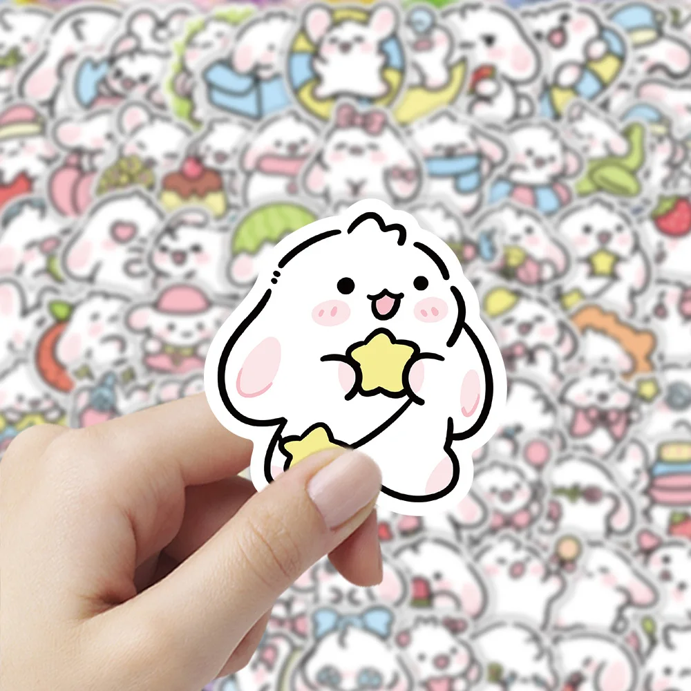 50/100 قطعة Kawaii أرنب صغير مقاوم للماء الكرتون لطيف الحيوان ملصقات الديكور DIY بها بنفسك دفتر كوب ماء المحمول اللعب الكتابة على الجدران