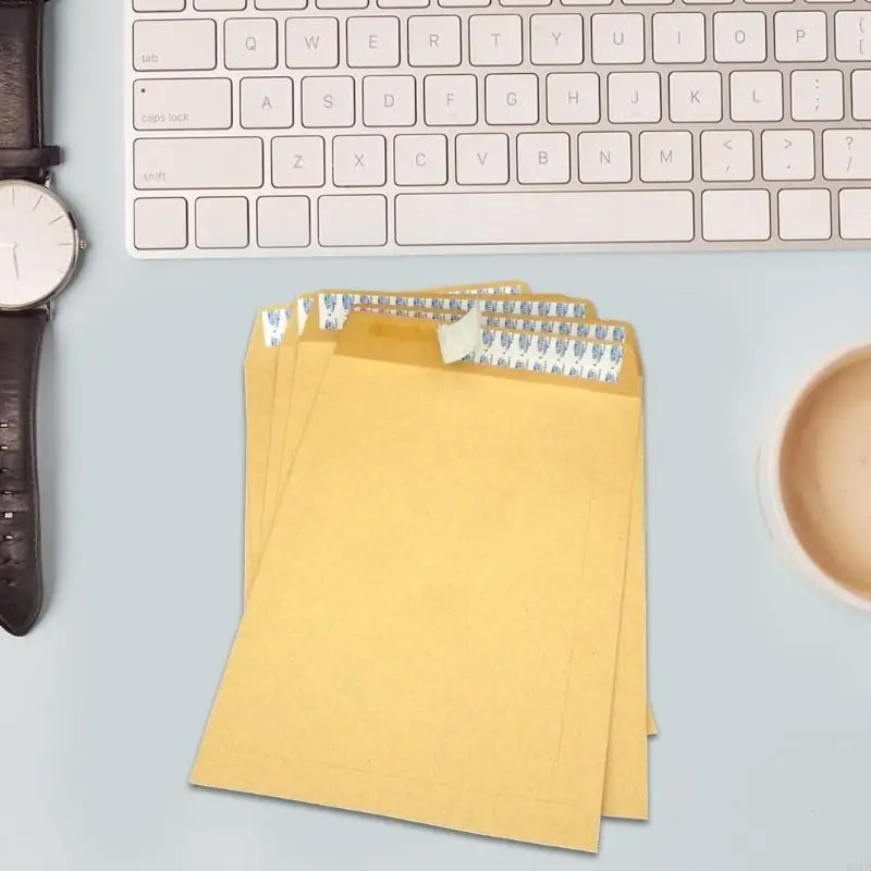 Y8AD 50Pcs Self Seal Mailing Envelope File Document Envelope for Documents Receipt, Picture, 10x7inches Large Envelope