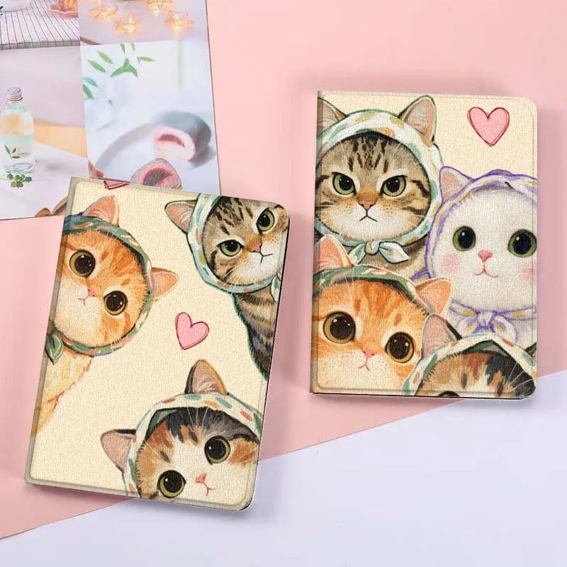 

Vintage Cat Cartoon Pattern For Xiaomi Mi Redmi Poco Pad 2 4 5 7S 6S 6 7 8 Max Plus Ultra SE Pro K 2025 Tablet Case