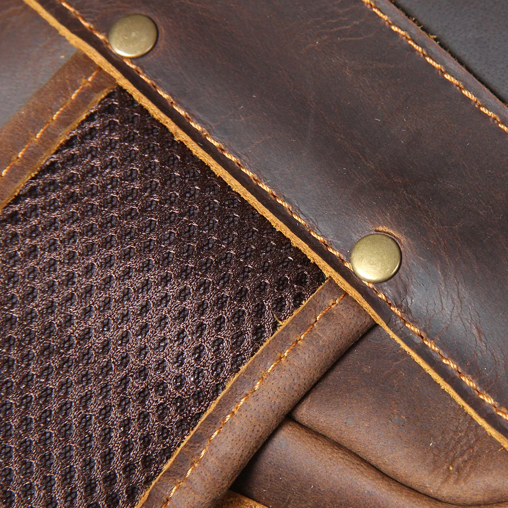 S.WORKER Vintage Echtleder-Rucksack Laptop-Tasche Crazy-Horse-Leder Schultasche Outdoor-Reise-Weekender-Schultertasche – Detail 12