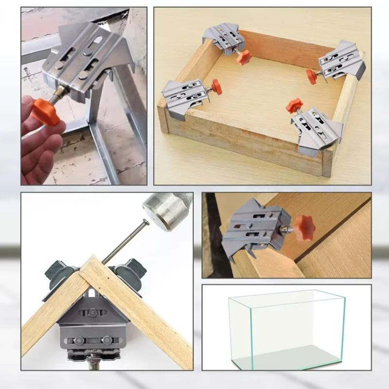 

90 - Degree Adjustable Stainless Steel Right - Angle Clamp for Furniture with Quick Release