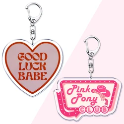 Popular Singer Chappell Roan Pink Pony Club Good Luck Babe Keychains for Accessories Bag Hot To Go Keyrings Jewelry Fans Gifts