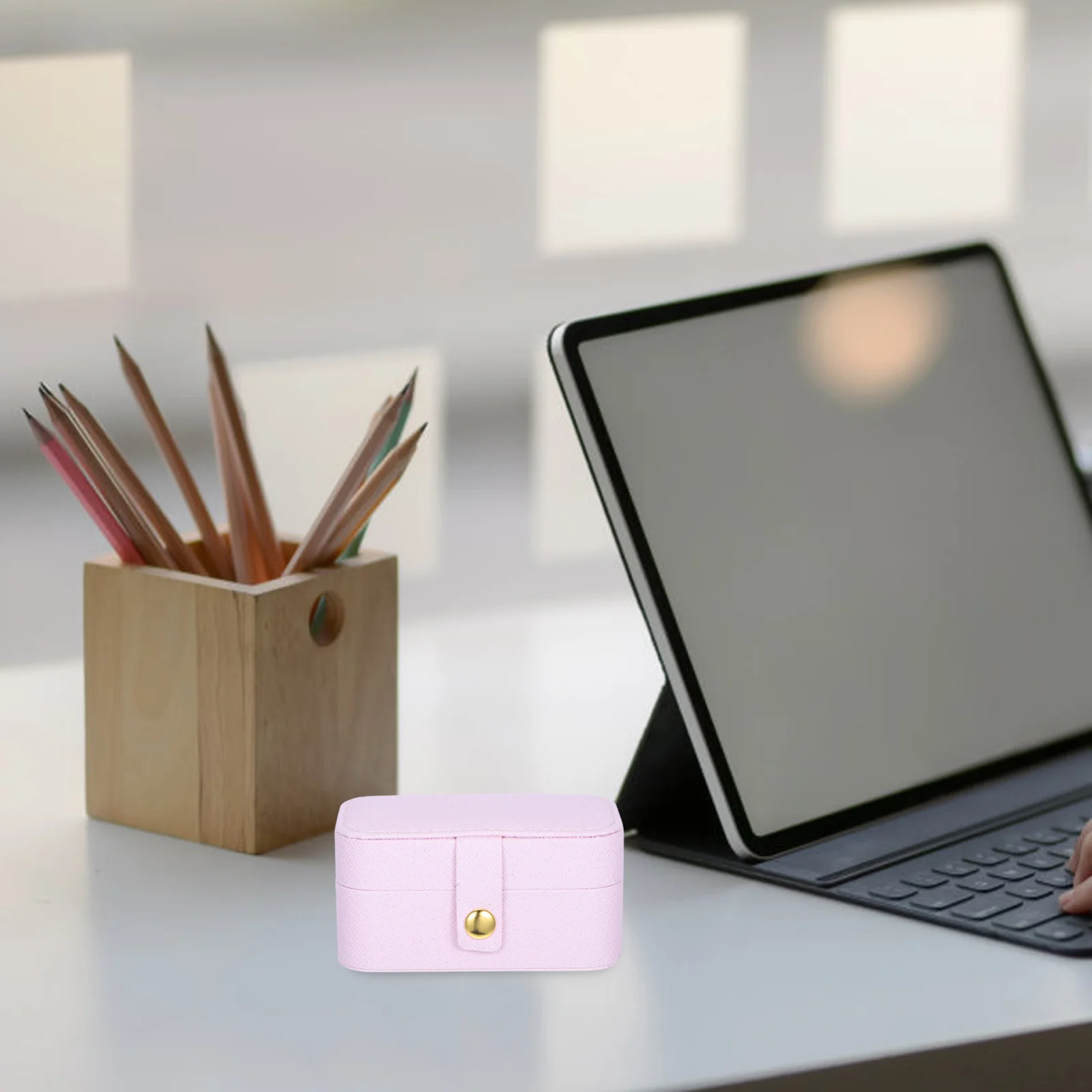 

Travel Jewelry Box Compact Ring Holder With Compartments For Rings Earrings Storage Small Portable Jewelry Case For Women