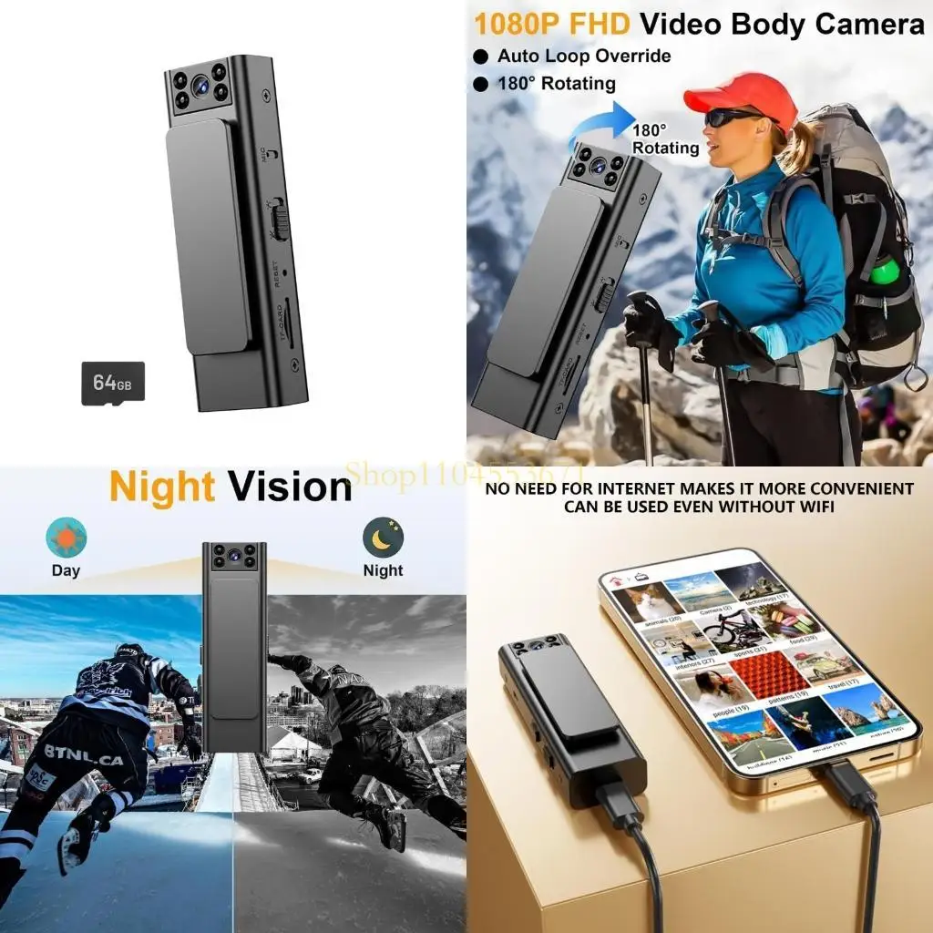 

Best Seller Easy Chest Mount Camera 1080P Video Recording Night View 6H Long Battery