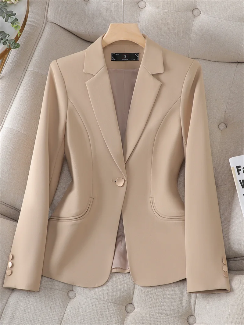 Chaqueta de traje pequeña para mujer, traje profesional de alta calidad, prendas de vestir exteriores femeninas, novedad de primavera y otoño