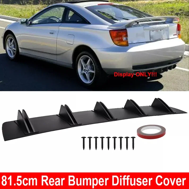 81.5cm Universal Rear Bumper Diffuser 5 Shark Fins Splitter Spoiler Body Kit For Toyota Celica 2000-2005 Car Accessories