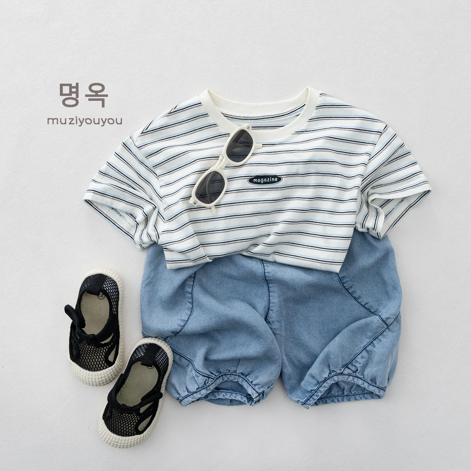 

Boys Pants 2026 Spring and Summer New Children's Clothing Korean Boys Baby Fashion Loose Soft Thin Seven Minutes Jeans