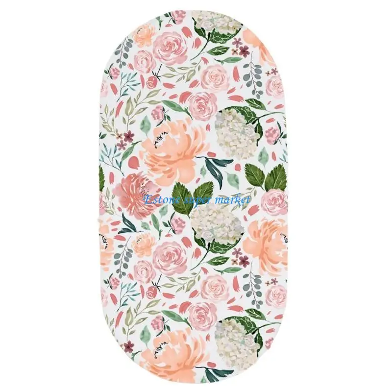 090B Breathable Cradle Mattress Cover Floral Print Cotton Fitted Sheet for Baby Crib