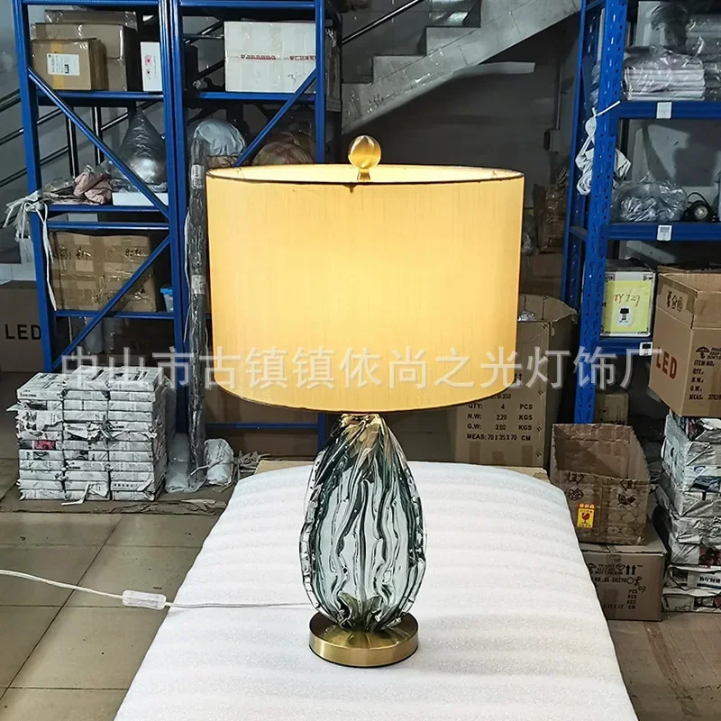 Living Room Oversized Glass Table Lamp Bedroom Home Decoration Modern Atmosphere Bedside Table Simple Lighting Desk Lamp